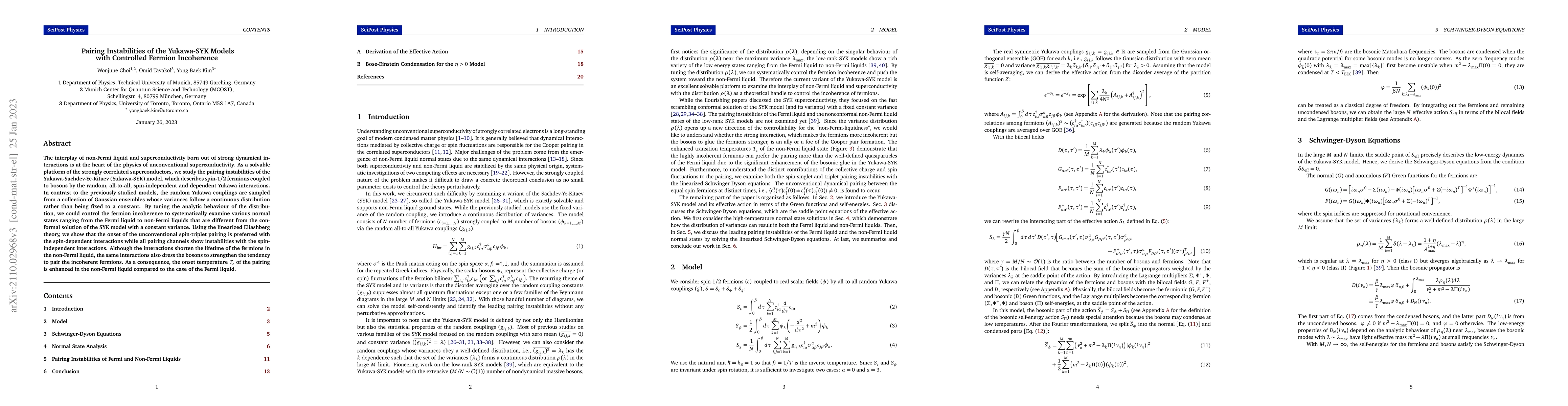 Thumbnail for Pairing Instabilities of the Yukawa-SYK Models with Controlled Fermion
  Incoherence