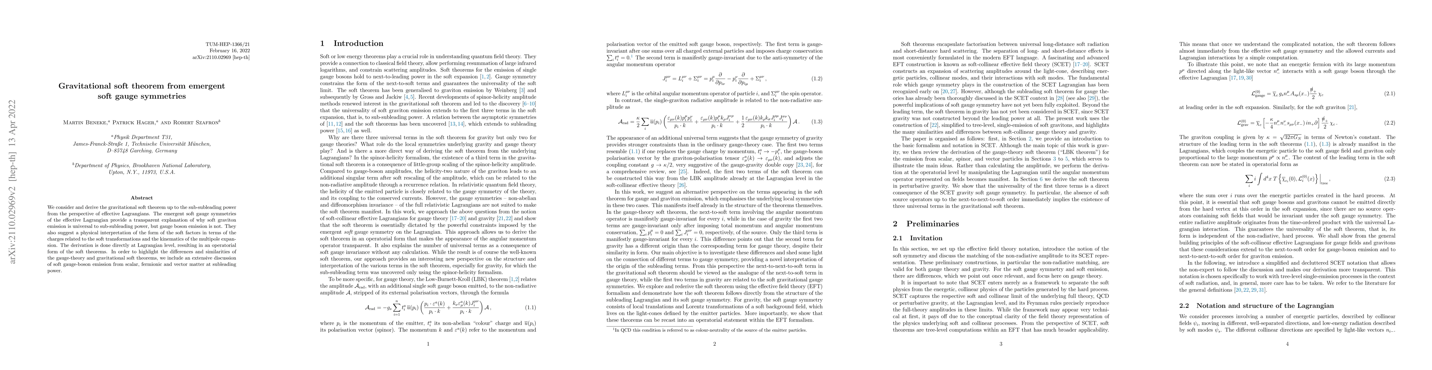 Thumbnail for Gravitational soft theorem from emergent soft gauge symmetries