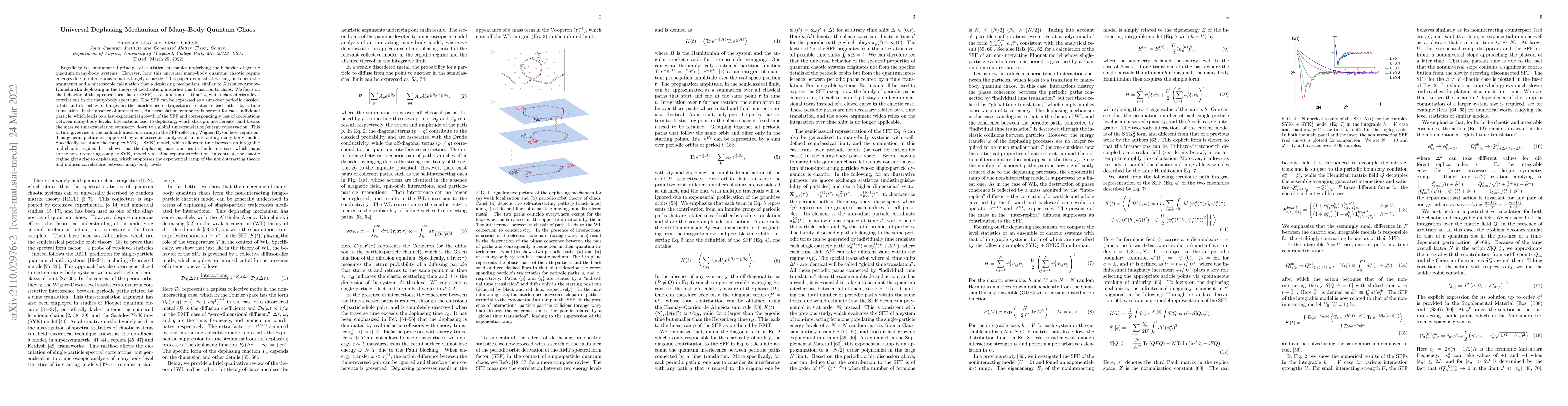 Thumbnail for Universal Dephasing Mechanism of Many-Body Quantum Chaos