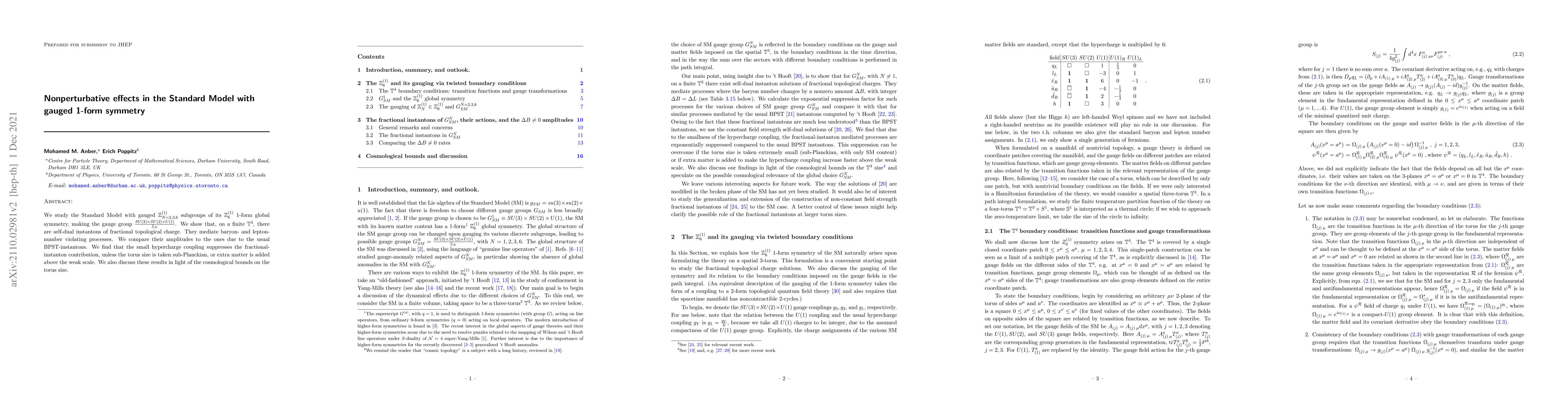Thumbnail for Nonperturbative effects in the Standard Model with gauged 1-form
  symmetry
