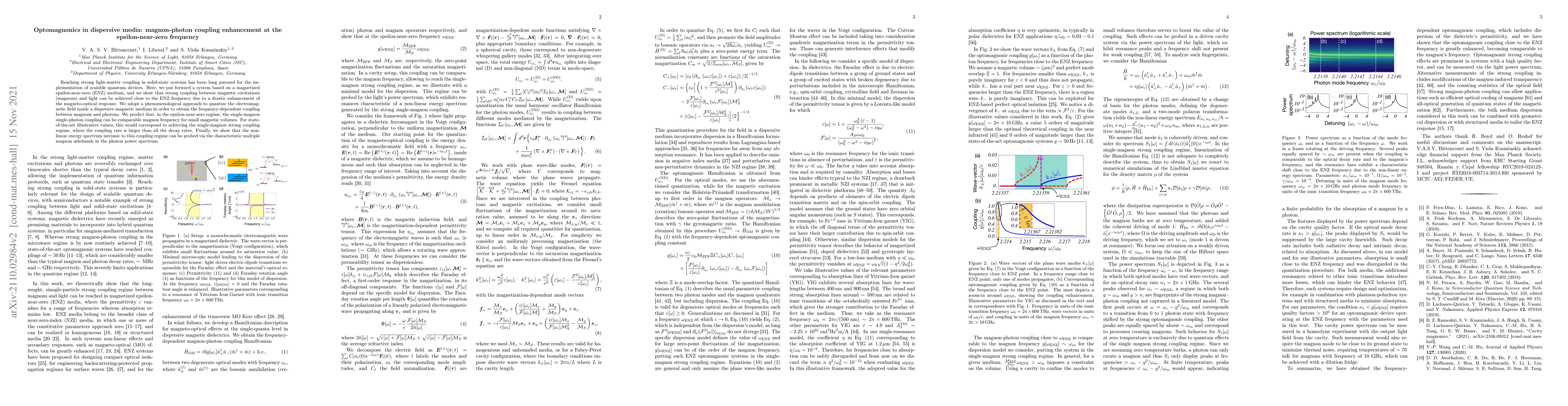 Thumbnail for Optomagnonics in dispersive media: magnon-photon coupling enhancement at
  the epsilon-near-zero frequency