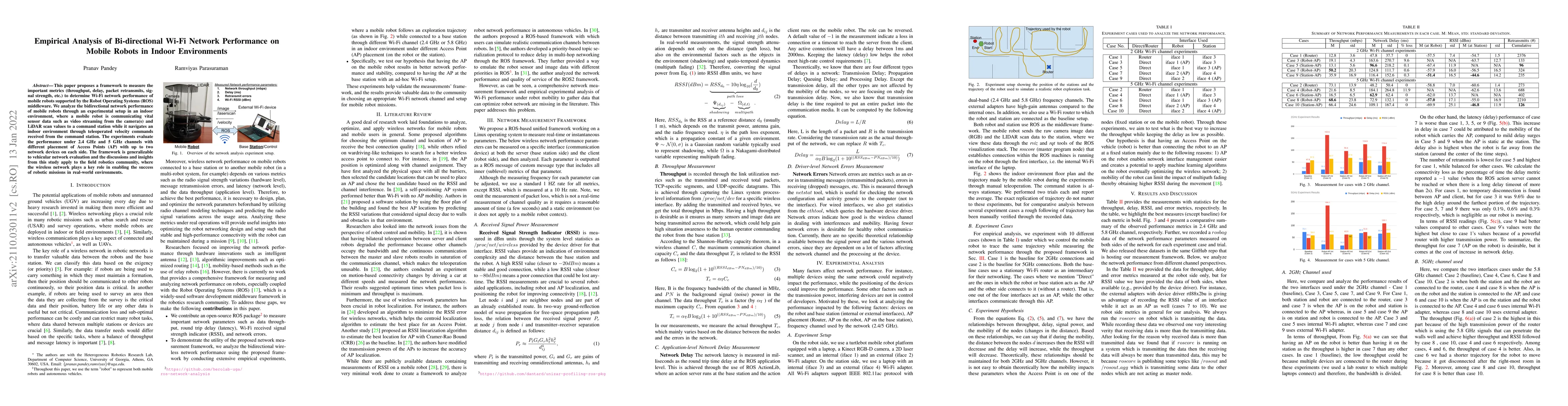Thumbnail for Empirical Analysis of Bi-directional Wi-Fi Network Performance on Mobile
  Robots in Indoor Environments