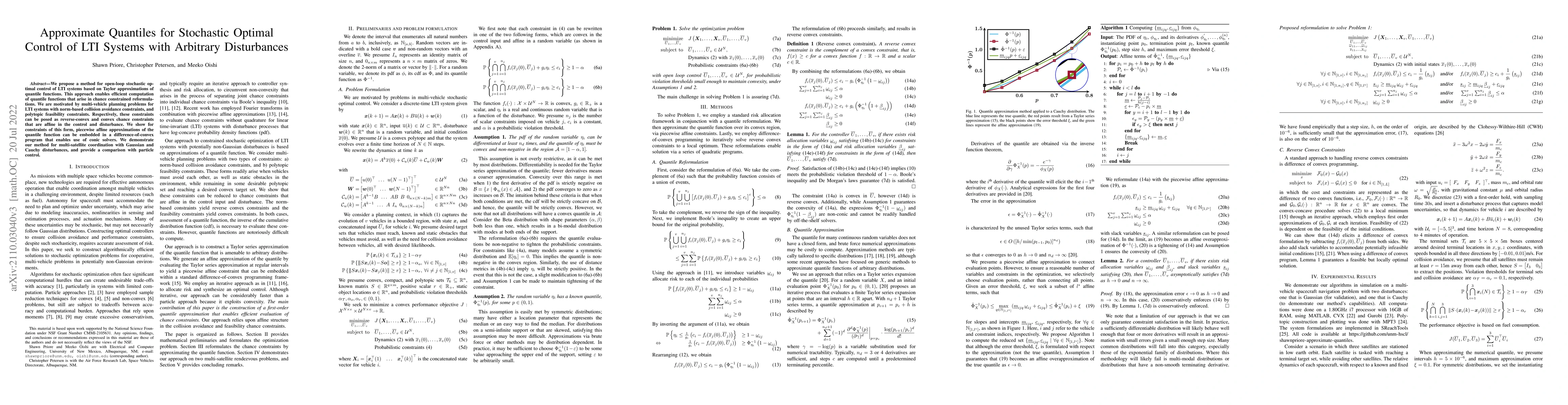 Thumbnail for Approximate Quantiles for Stochastic Optimal Control of LTI Systems with
  Arbitrary Disturbances