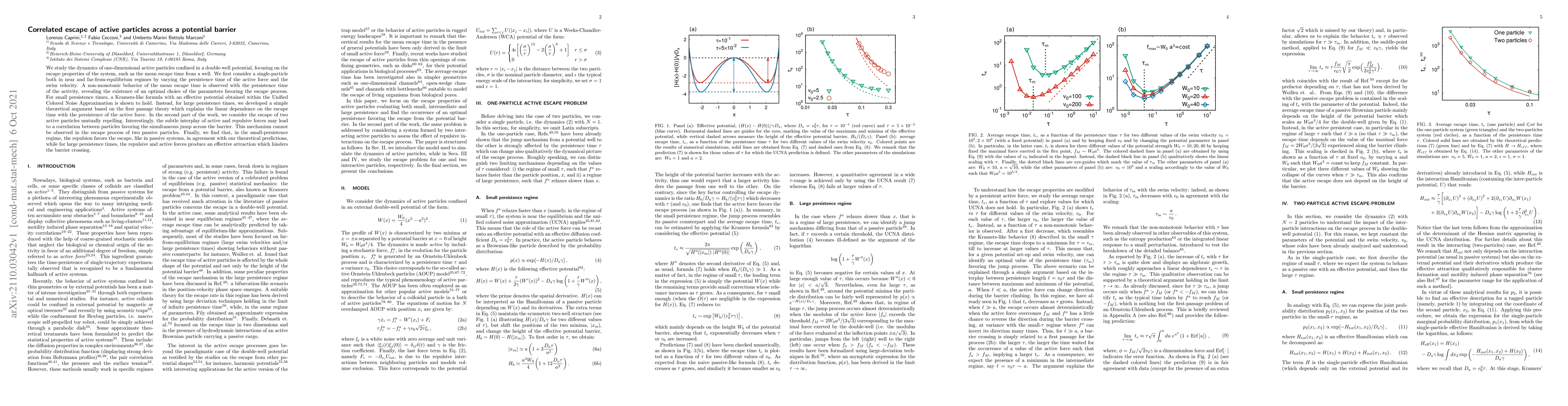 Thumbnail for Correlated escape of active particles across a potential barrier