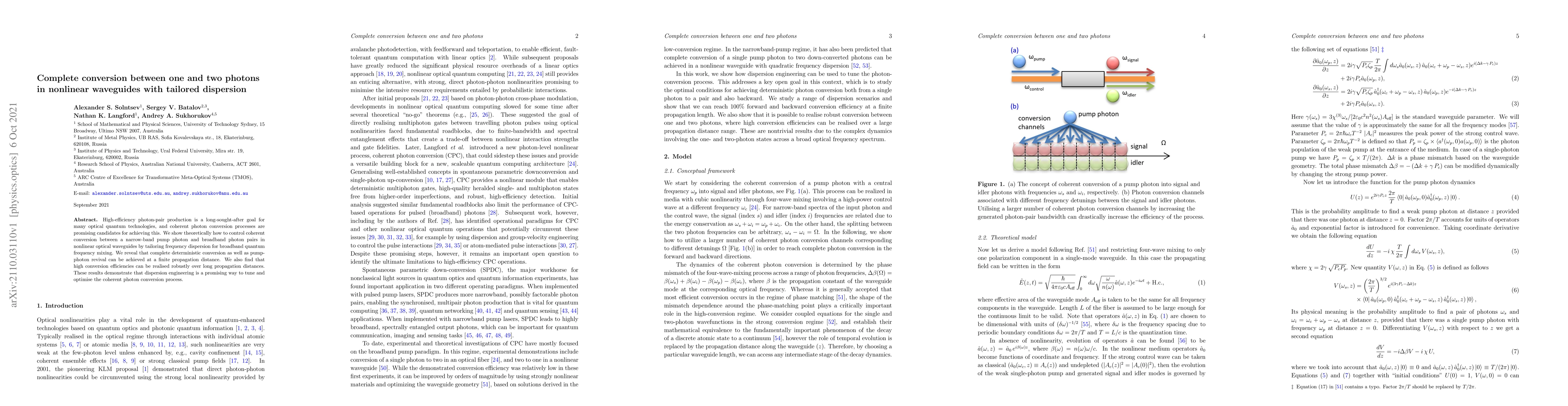 Thumbnail for Complete conversion between one and two photons in nonlinear waveguides
  with tailored dispersion