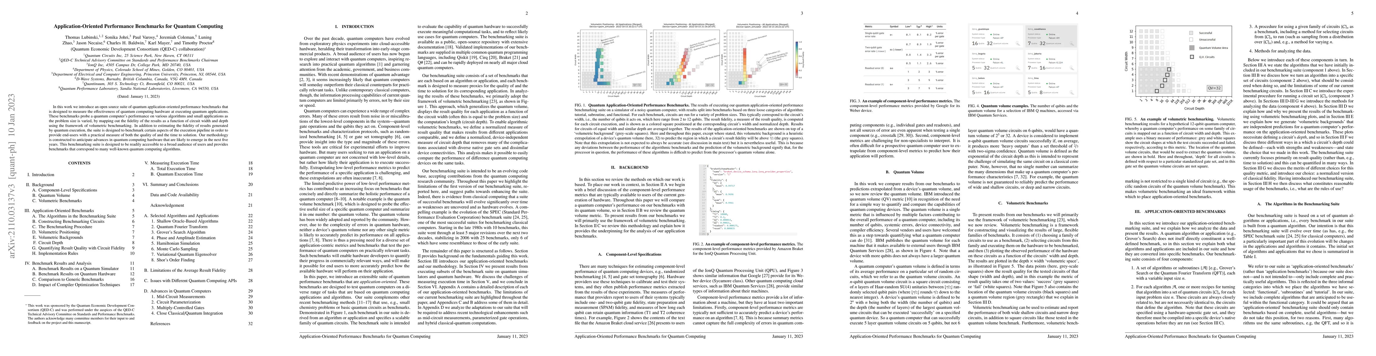Thumbnail for Application-Oriented Performance Benchmarks for Quantum Computing