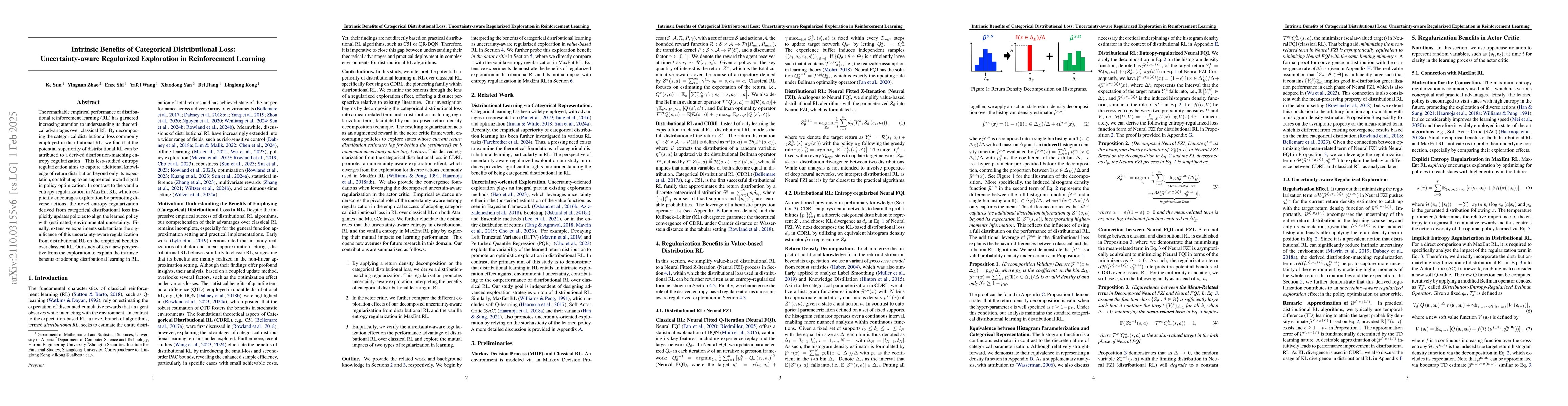 Thumbnail for The Benefits of Being Categorical Distributional: Uncertainty-aware
  Regularized Exploration in Reinforcement Learning