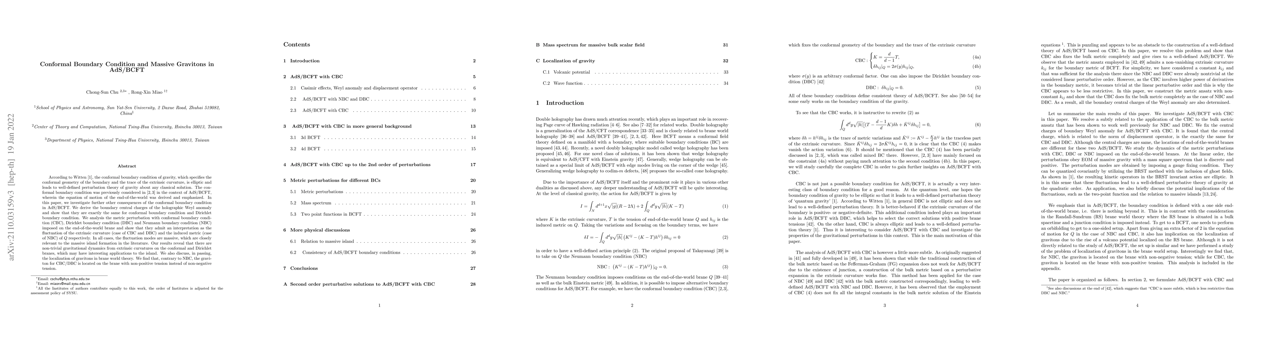 Thumbnail for Conformal Boundary Condition and Massive Gravitons in AdS/BCFT