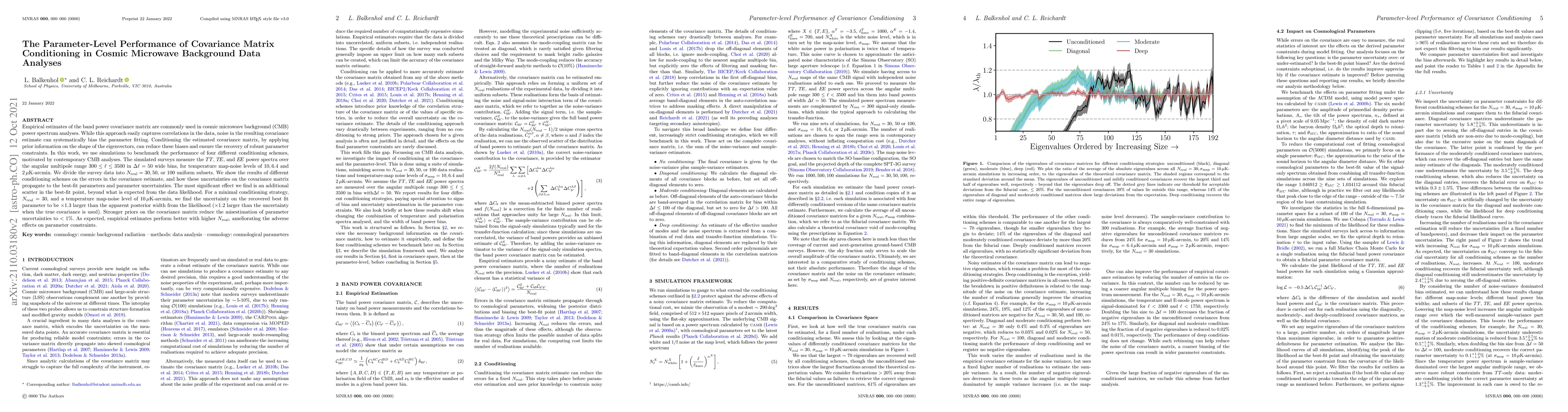 Thumbnail for The Parameter-Level Performance of Covariance Matrix Conditioning in
  Cosmic Microwave Background Data Analyses