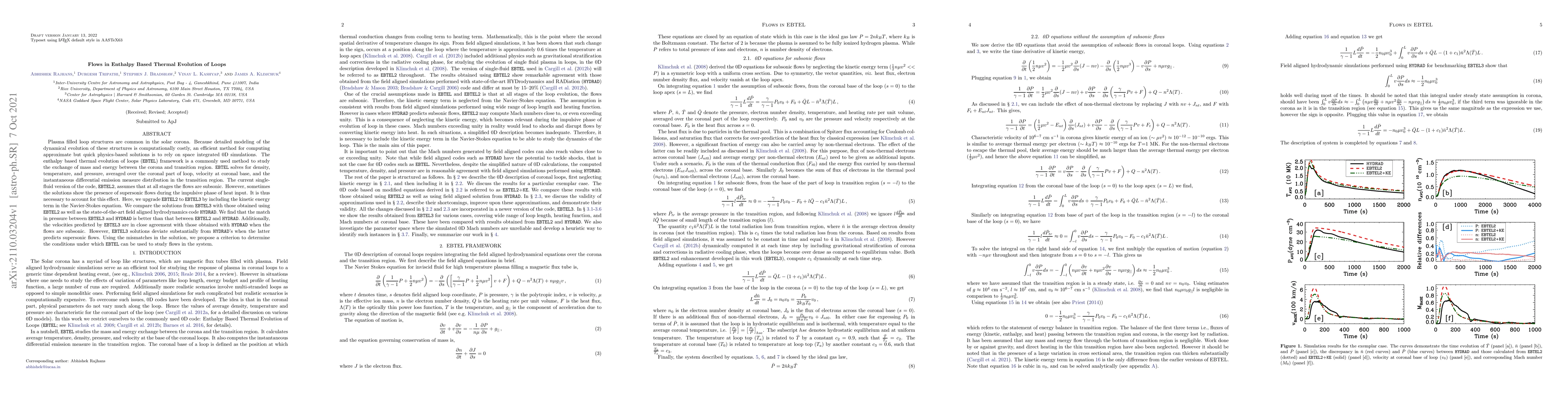 Thumbnail for Flows in Enthalpy Based Thermal Evolution of Loops