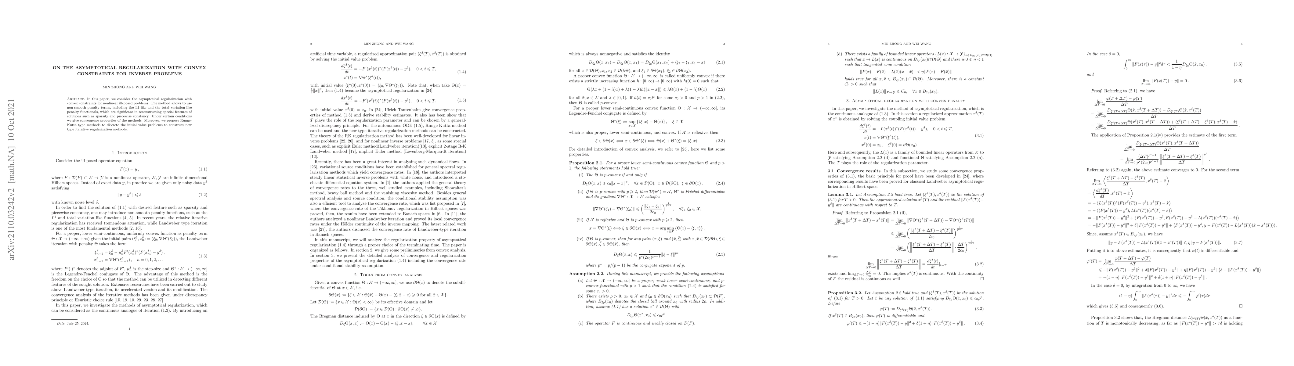 Thumbnail for On the asymptotical regularization with convex constraints for inverse
  problems