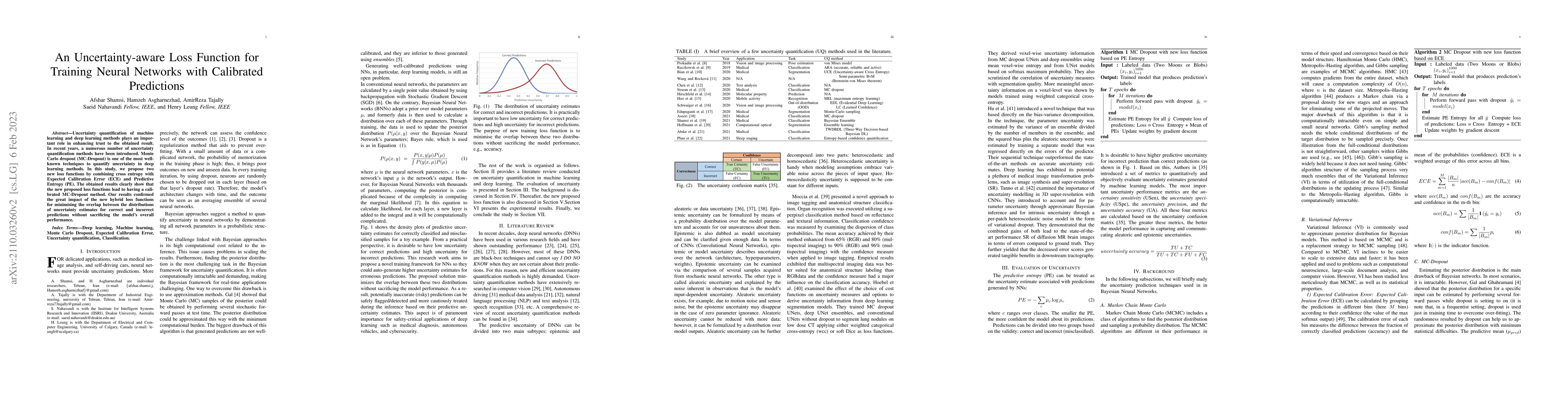 Thumbnail for An Uncertainty-aware Loss Function for Training Neural Networks with
  Calibrated Predictions