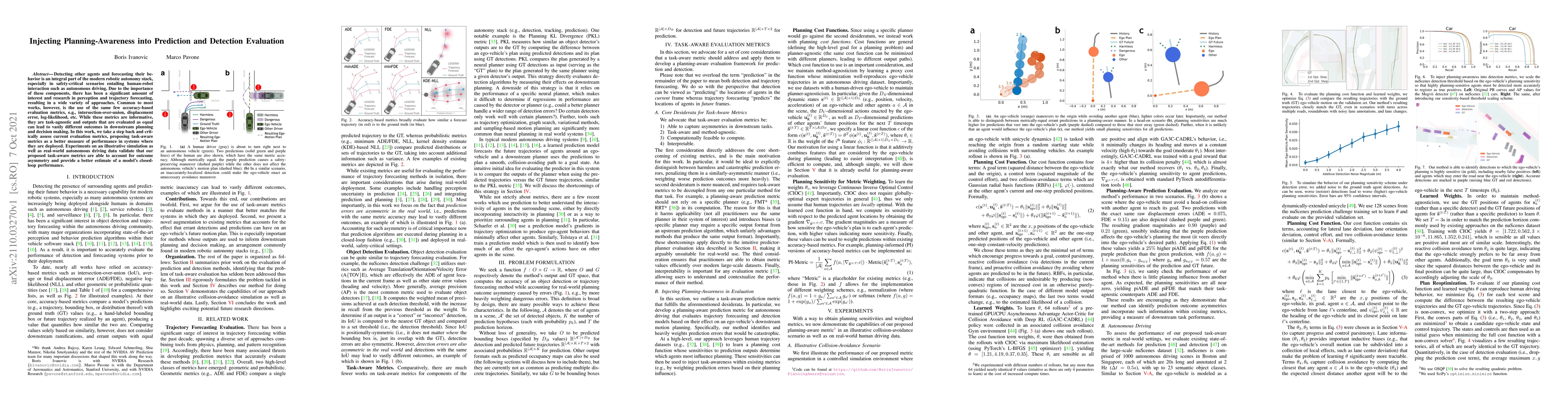 Thumbnail for Injecting Planning-Awareness into Prediction and Detection Evaluation