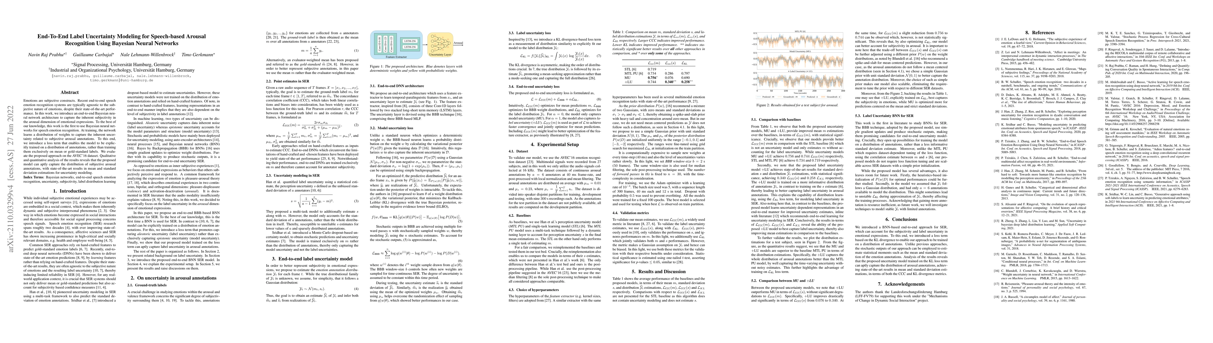 Thumbnail for End-To-End Label Uncertainty Modeling for Speech-based Arousal
  Recognition Using Bayesian Neural Networks
