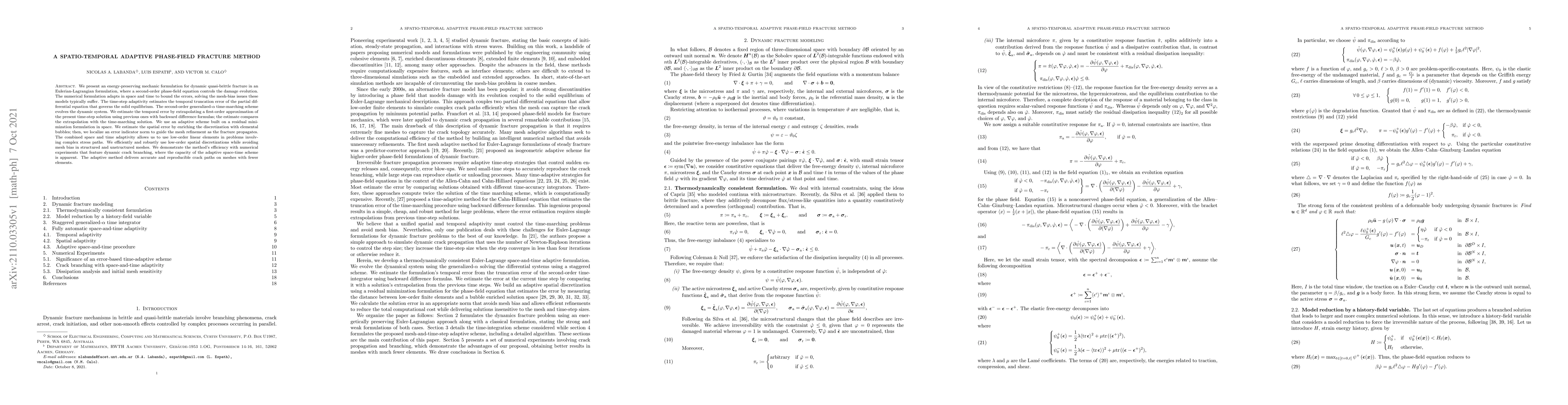Thumbnail for A spatio-temporal adaptive phase-field fracture method