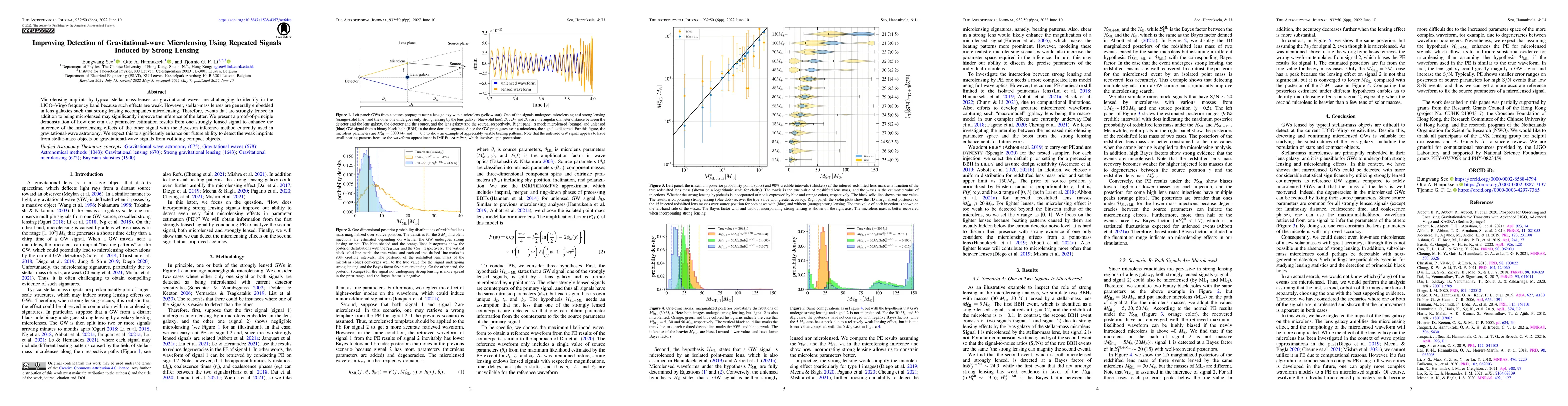 Thumbnail for Improving Detection of Gravitational wave Microlensing Using Repeated
  Signals Induced by Strong Lensing