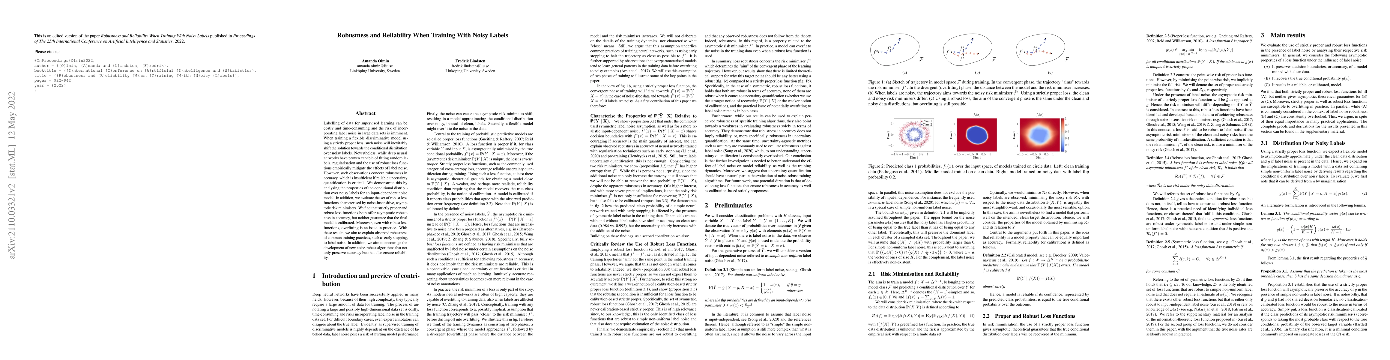 Thumbnail for Robustness and Reliability When Training With Noisy Labels