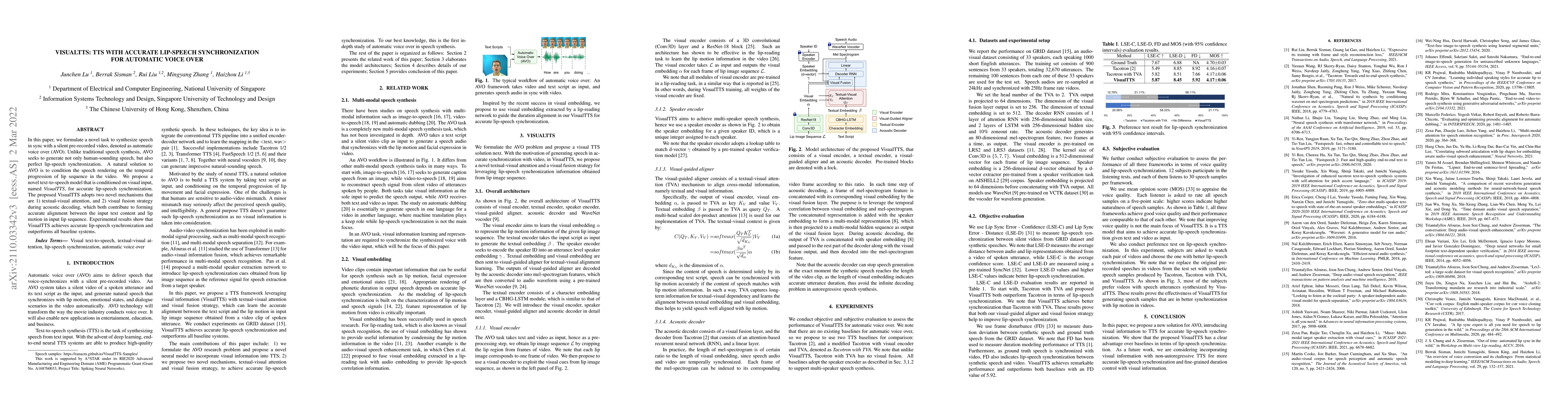 Thumbnail for VisualTTS: TTS with Accurate Lip-Speech Synchronization for Automatic
  Voice Over