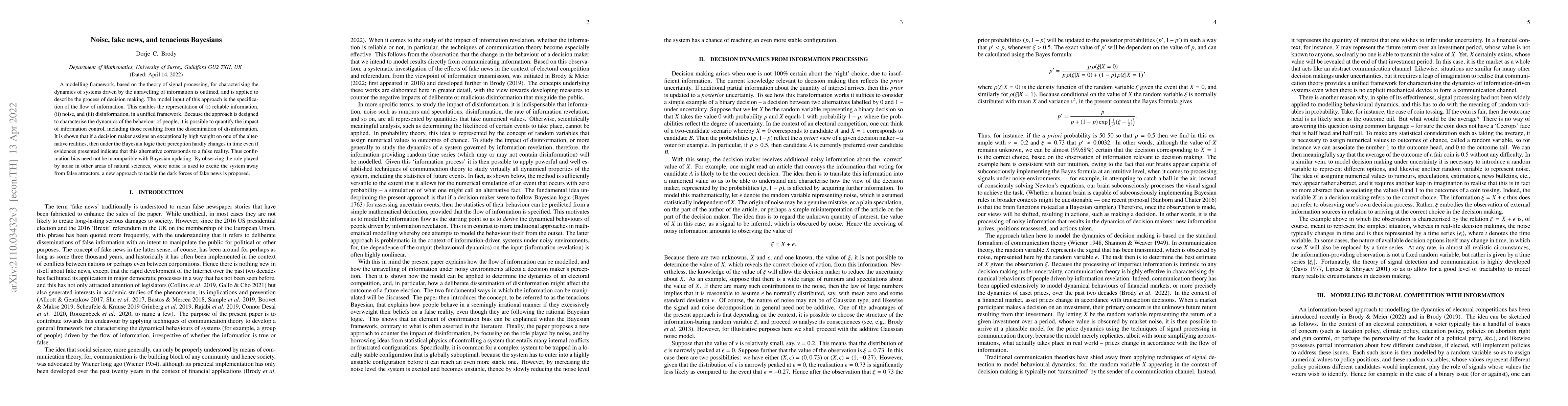 Thumbnail for Noise, fake news, and tenacious Bayesians