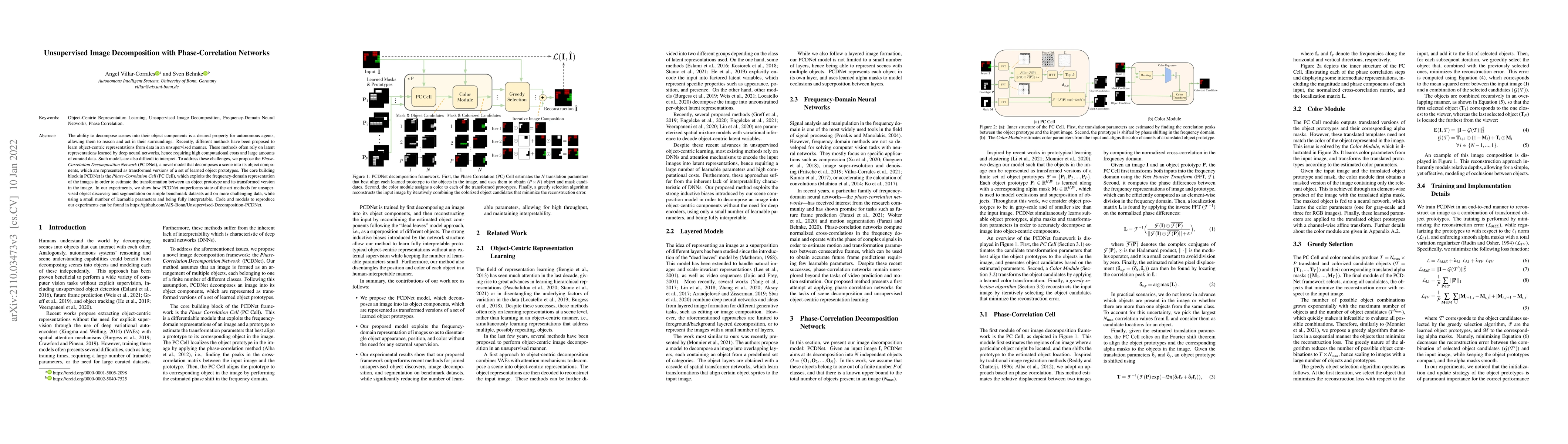 Thumbnail for Unsupervised Image Decomposition with Phase-Correlation Networks