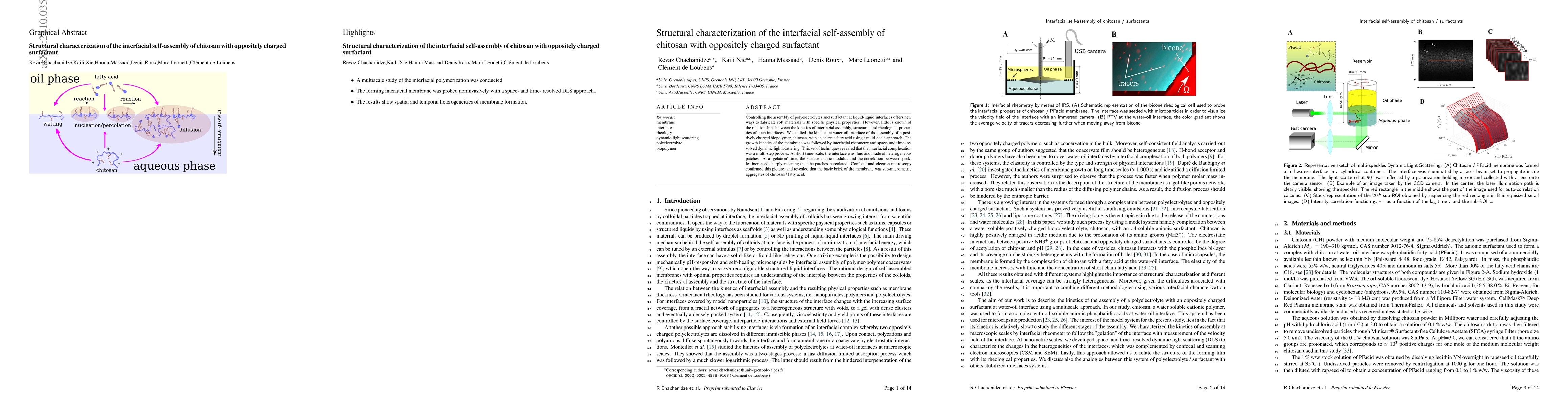 Thumbnail for Structural characterization of the interfacial self-assembly of chitosan
  with oppositely charged surfactant