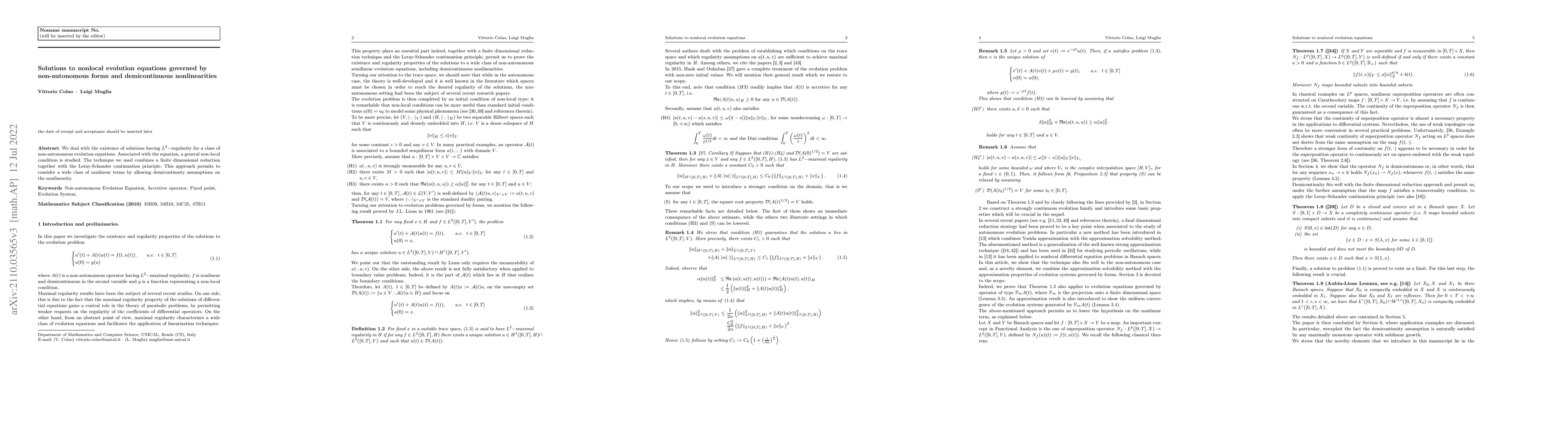 Thumbnail for Solutions to nonlocal evolution equations governed by non-autonomous
  forms and demicontinuous nonlinearities