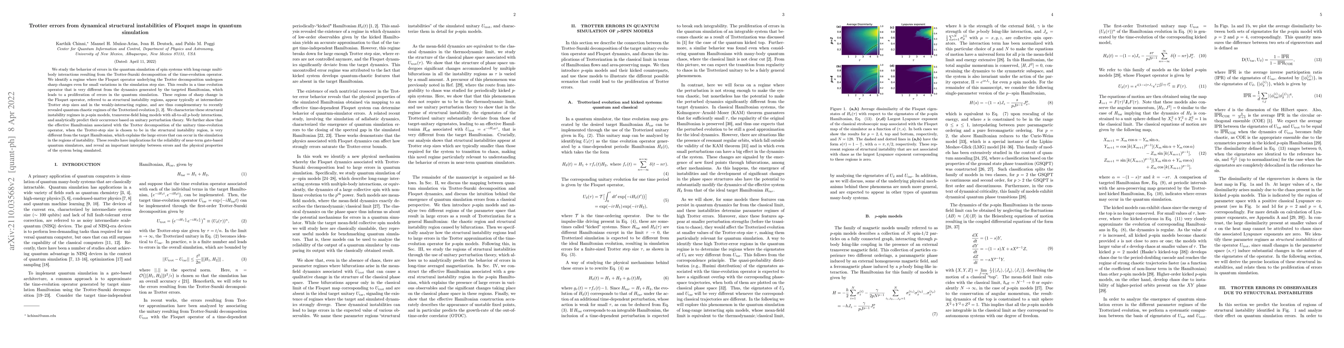 Thumbnail for Trotter errors from dynamical structural instabilities of Floquet maps
  in quantum simulation