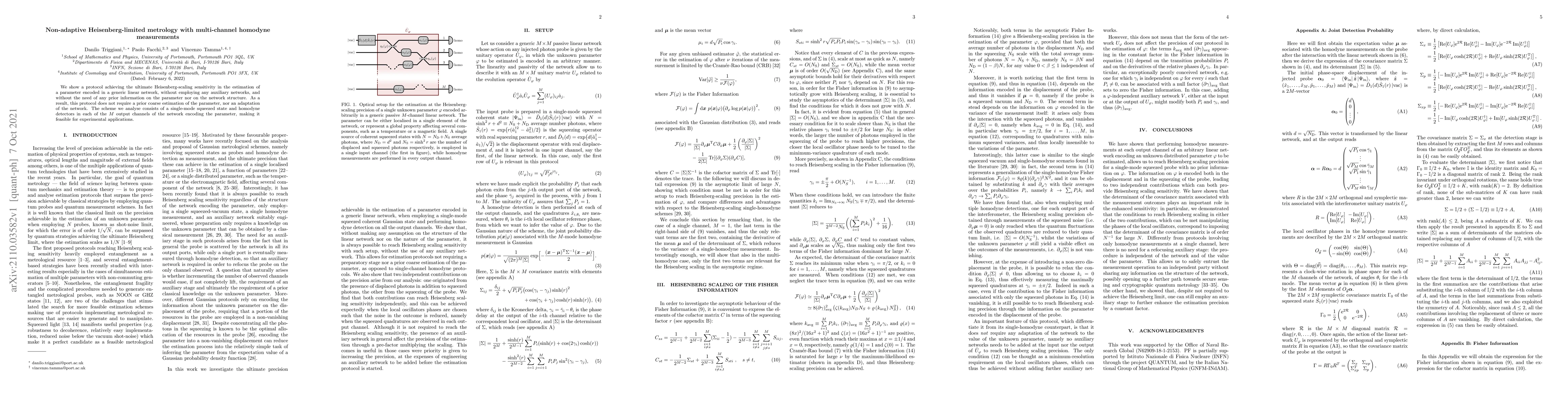 Thumbnail for Non-adaptive Heisenberg-limited metrology with multi-channel homodyne
  measurements