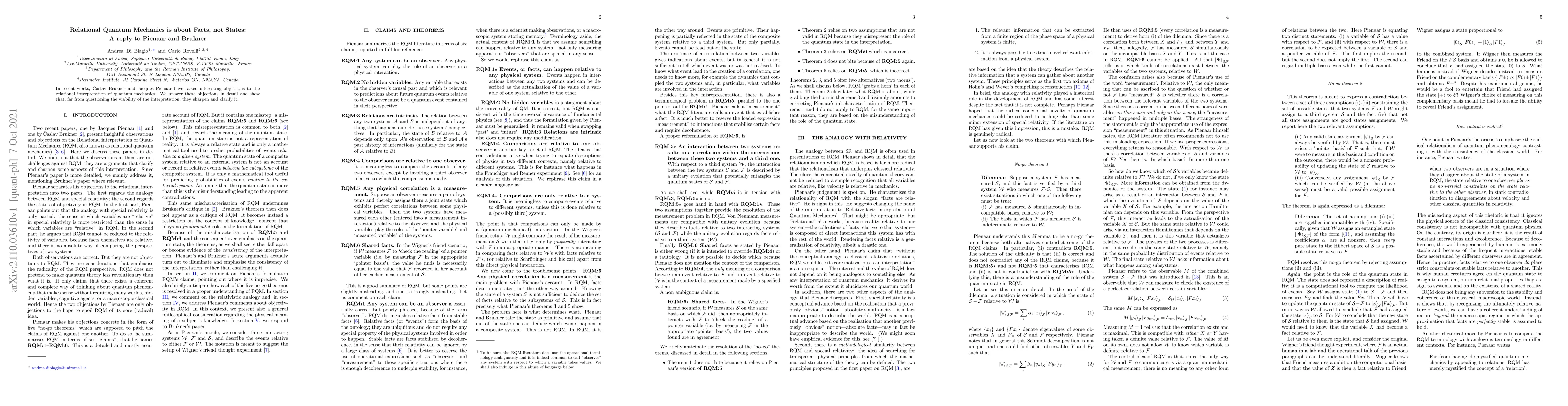 Thumbnail for Relational Quantum Mechanics is about Facts, not States: A reply to
  Pienaar and Brukner
