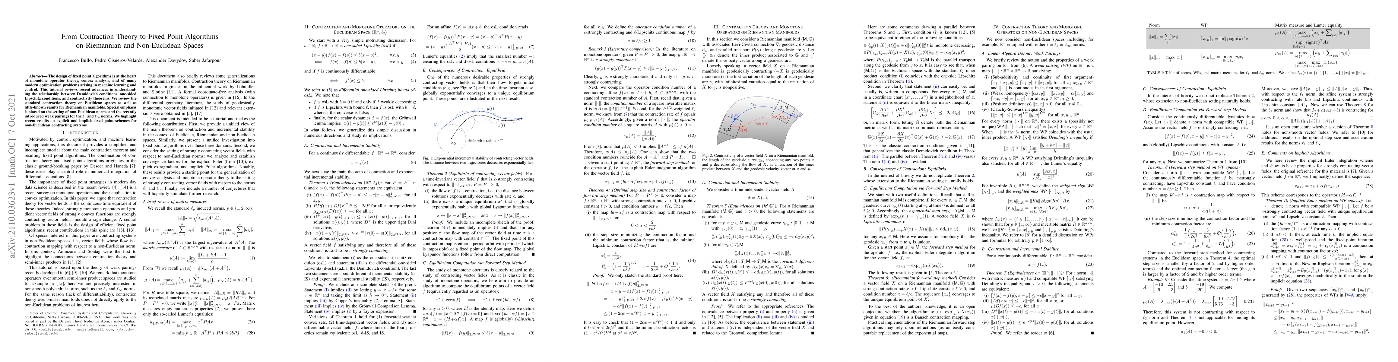 Thumbnail for From Contraction Theory to Fixed Point Algorithms on Riemannian and
  Non-Euclidean Spaces