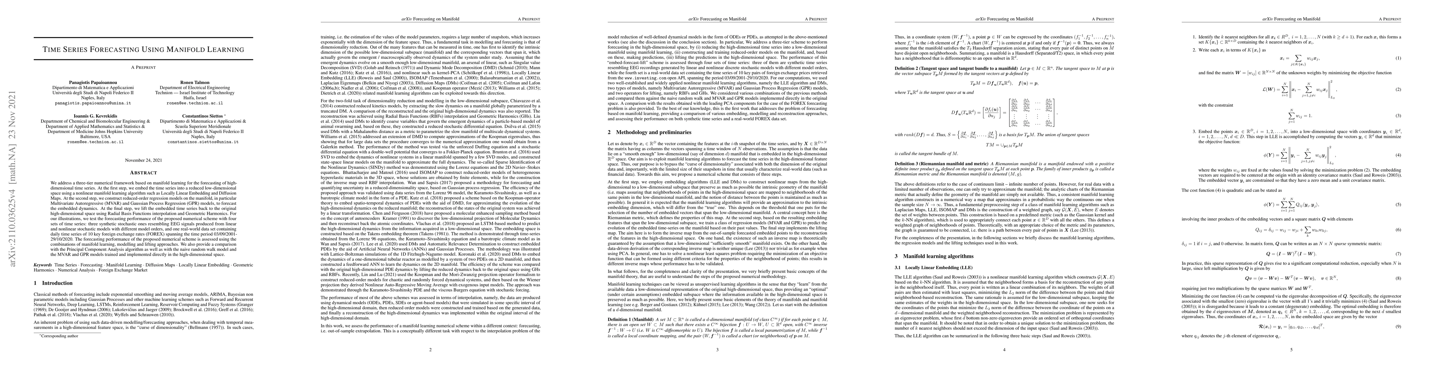 Thumbnail for Time Series Forecasting Using Manifold Learning