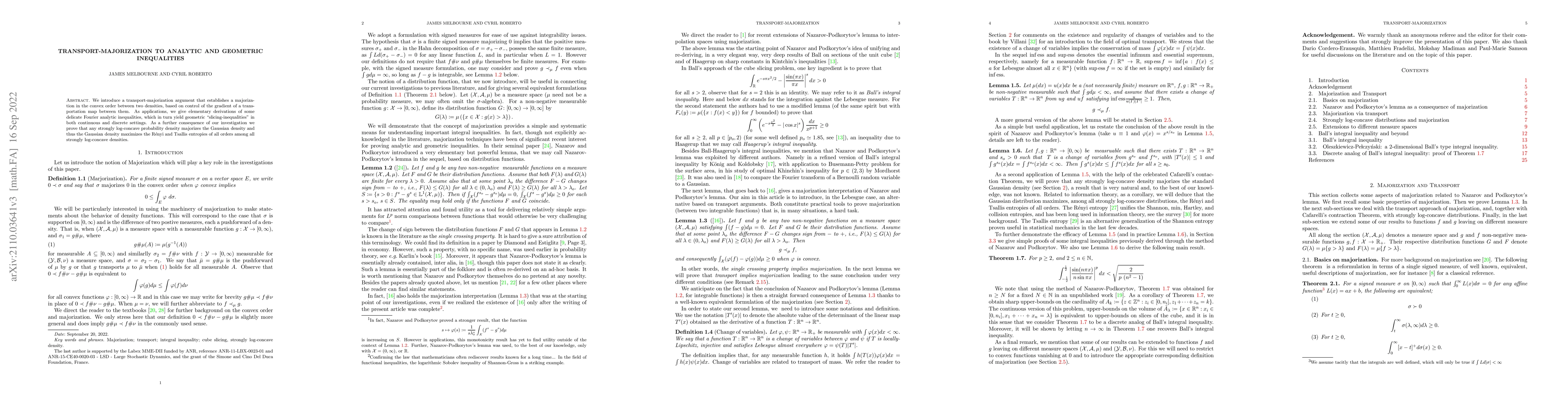 Thumbnail for Transport-majorization to analytic and geometric inequalities