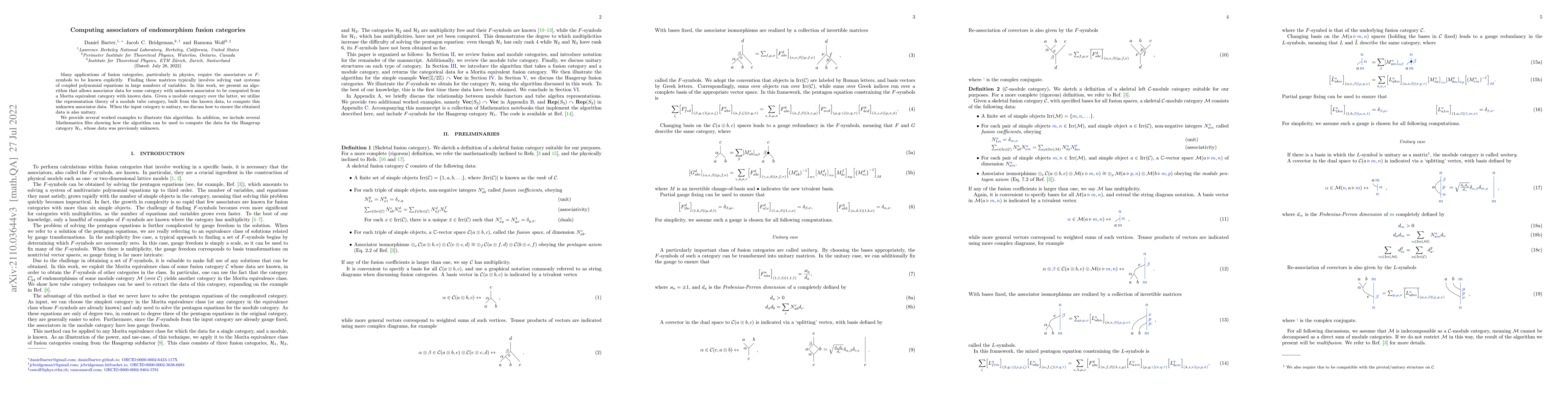 Thumbnail for Computing associators of endomorphism fusion categories