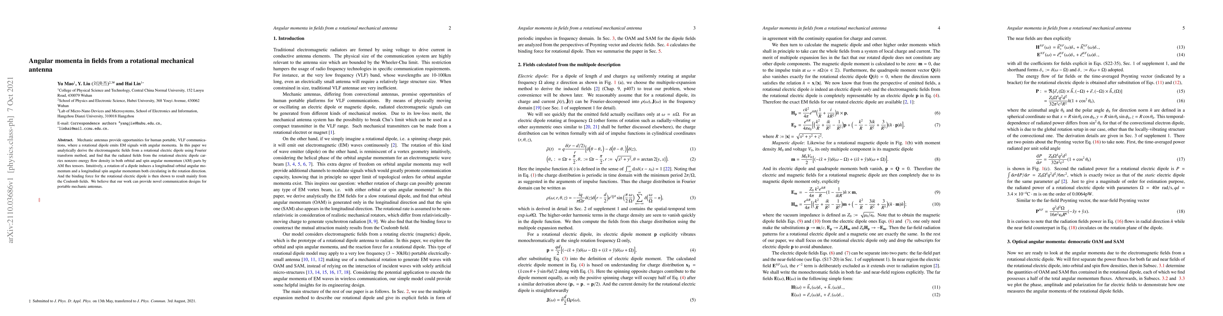Thumbnail for Angular momenta in fields from a rotational mechanical antenna