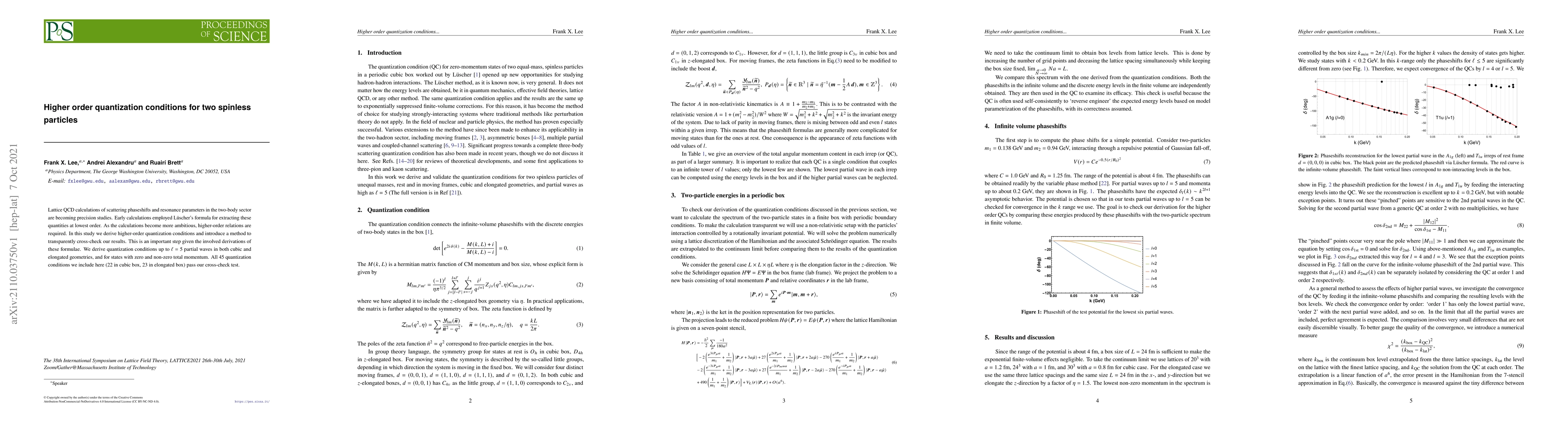 Thumbnail for Higher order quantization conditions for two spinless particles