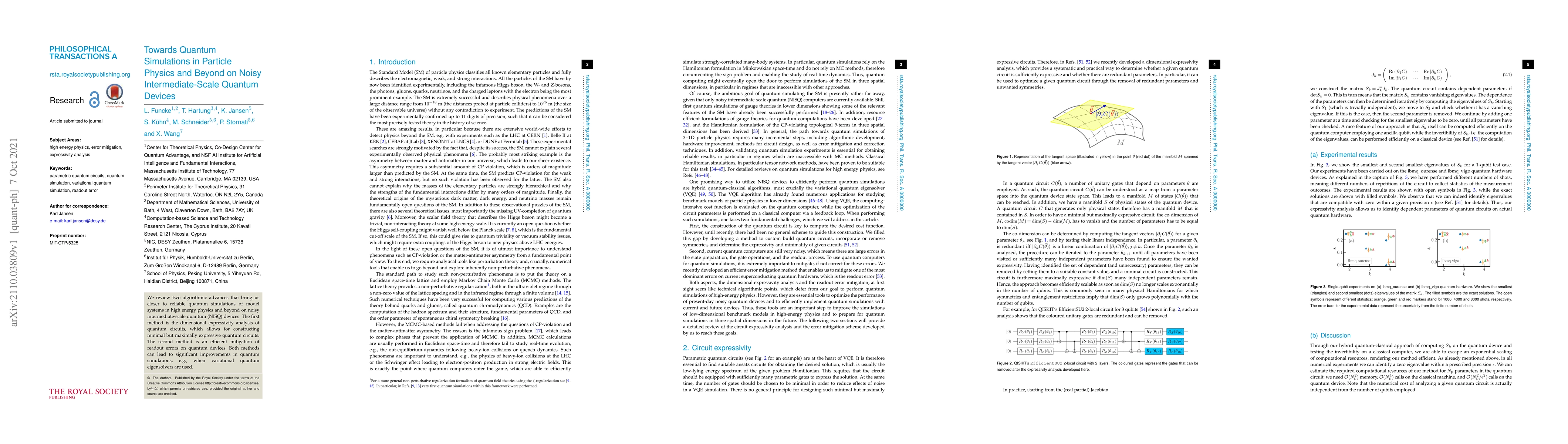Thumbnail for Towards Quantum Simulations in Particle Physics and Beyond on Noisy
  Intermediate-Scale Quantum Devices