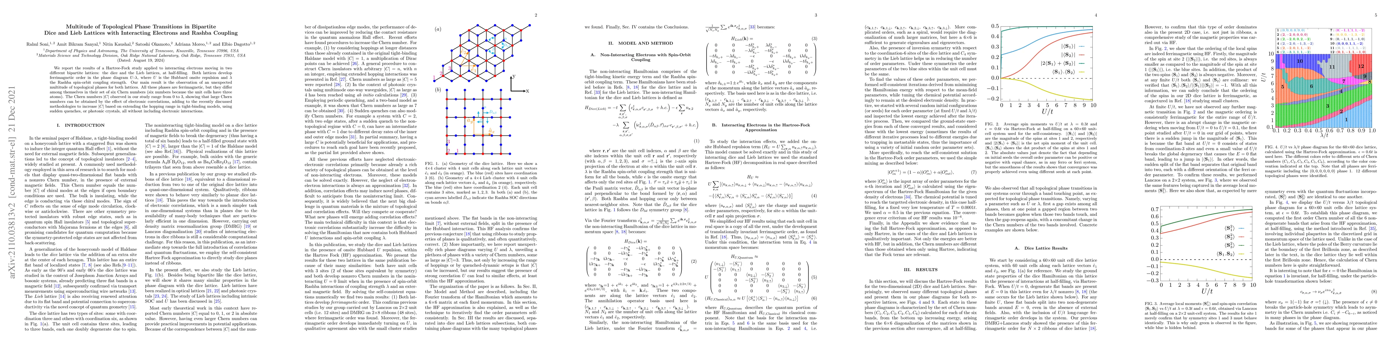 Thumbnail for Multitude of Topological Phase Transitions in Bipartite Dice and Lieb
  Lattices with Interacting Electrons and Rashba Coupling