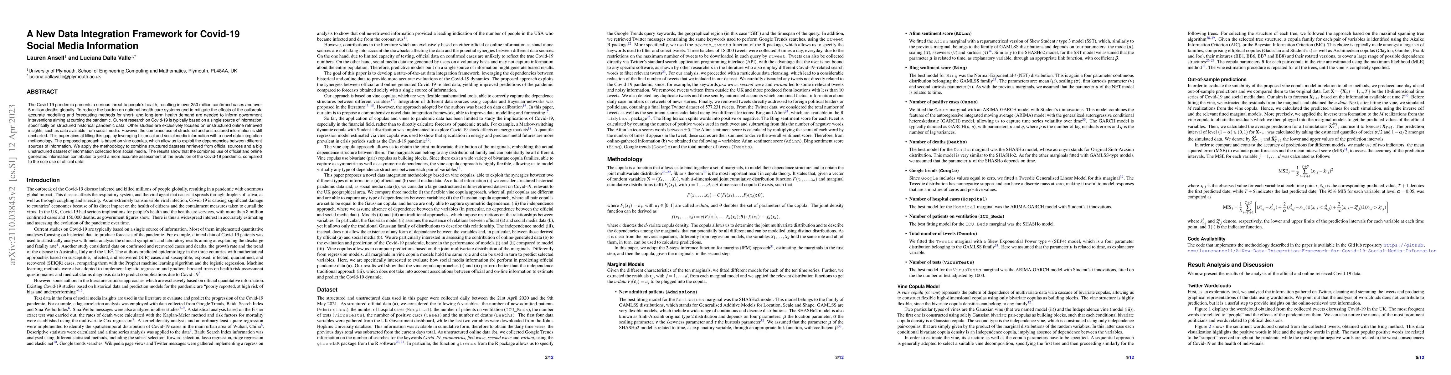 Thumbnail for A New Data Integration Framework for Covid-19 Social Media Information