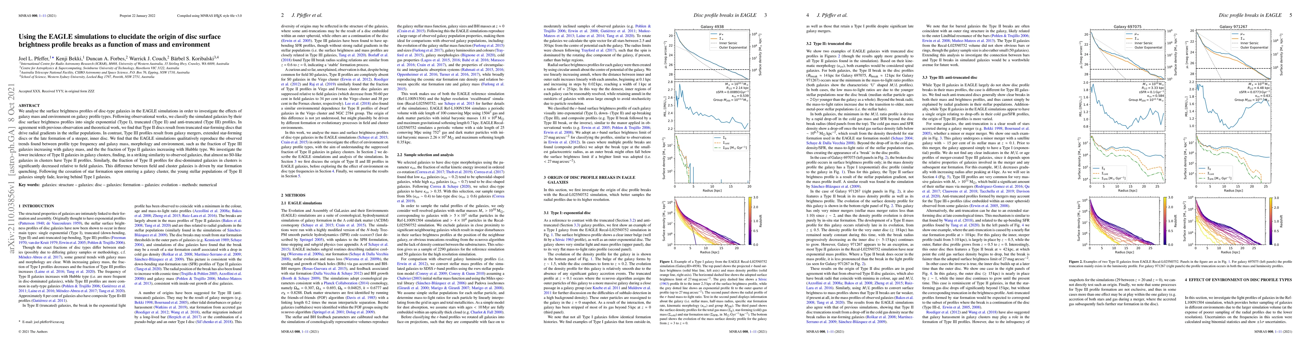 Thumbnail for Using the EAGLE simulations to elucidate the origin of disc surface
  brightness profile breaks as a function of mass and environment