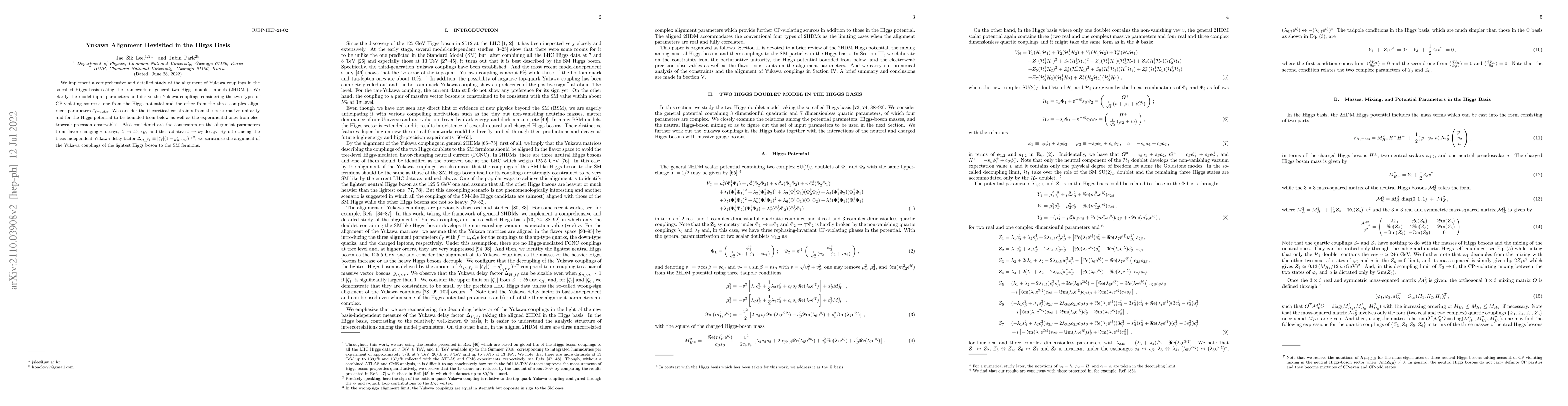 Thumbnail for Yukawa Alignment Revisited in the Higgs Basis