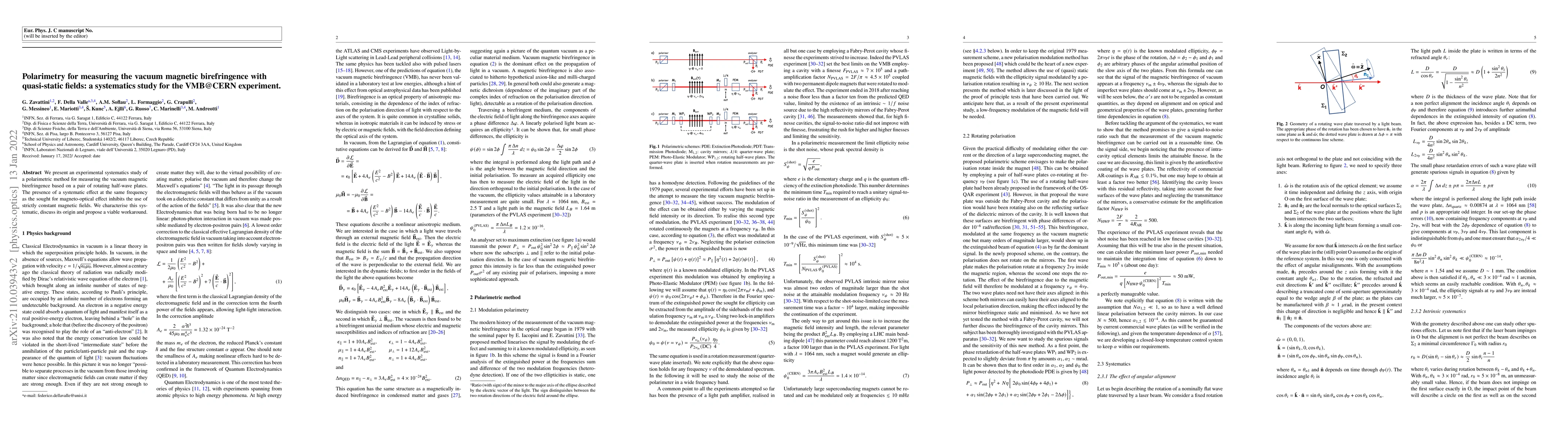 Thumbnail for Polarimetry for measuring the vacuum magnetic birefringence with
  quasi-static fields: a systematics study for the VMB@CERN experiment