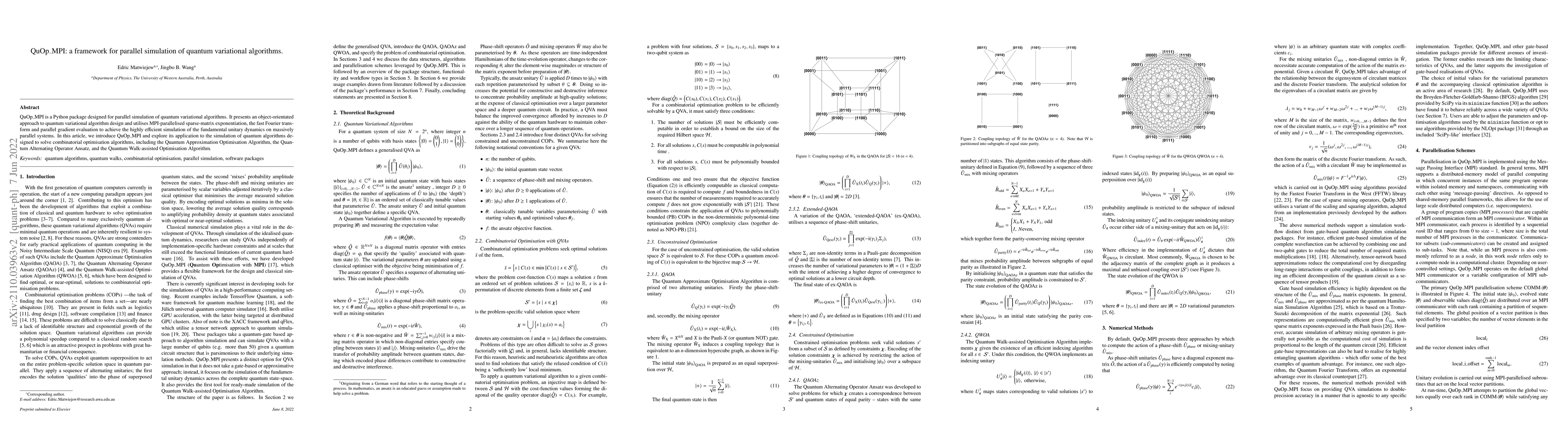 Thumbnail for QuOp_MPI: a framework for parallel simulation of quantum variational
  algorithms