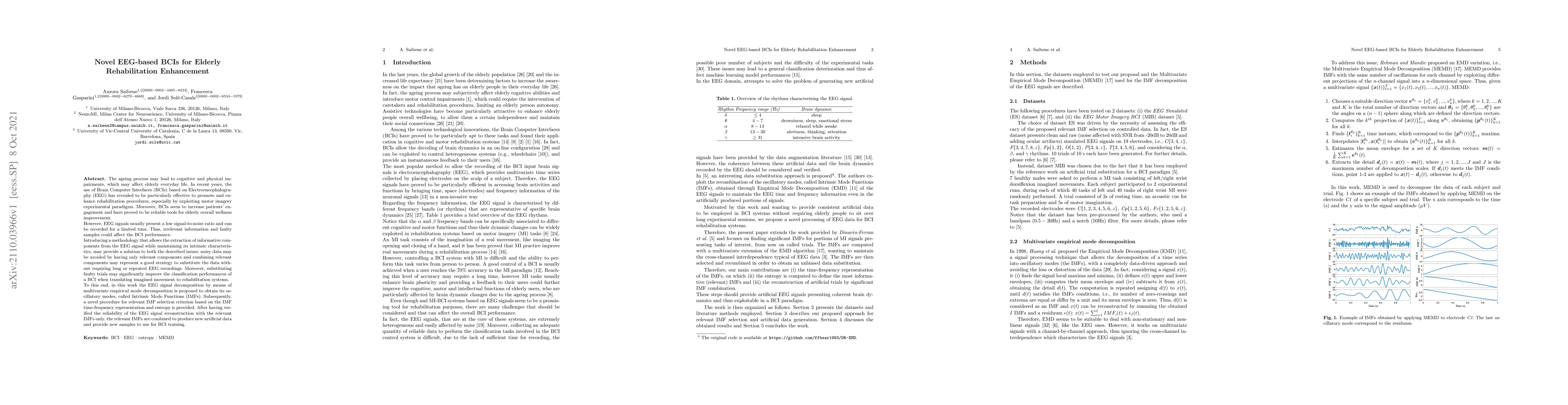 Thumbnail for Novel EEG-based BCIs for Elderly Rehabilitation Enhancement
