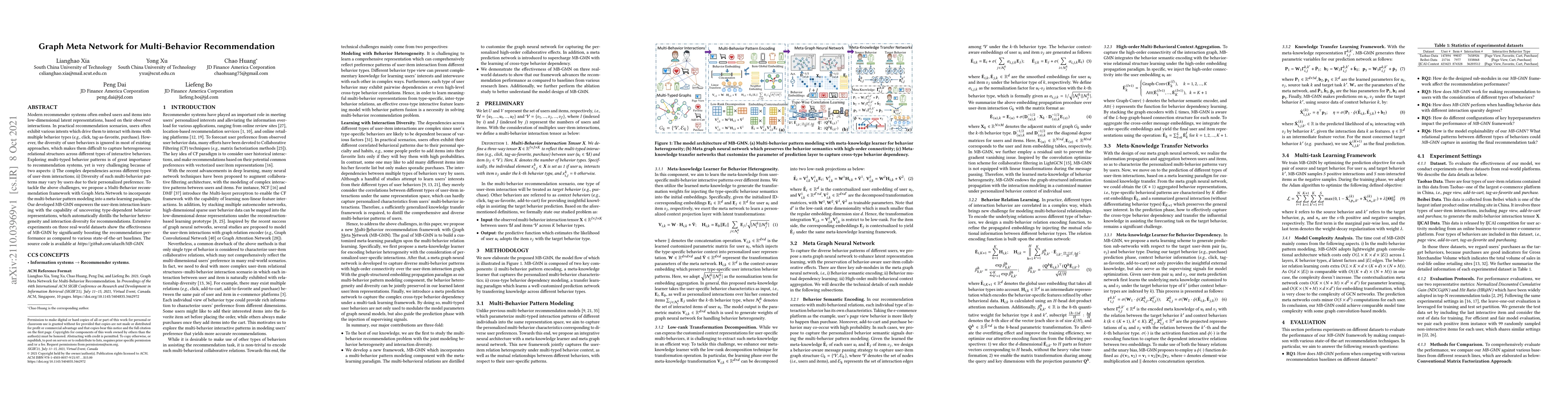 Thumbnail for Graph Meta Network for Multi-Behavior Recommendation