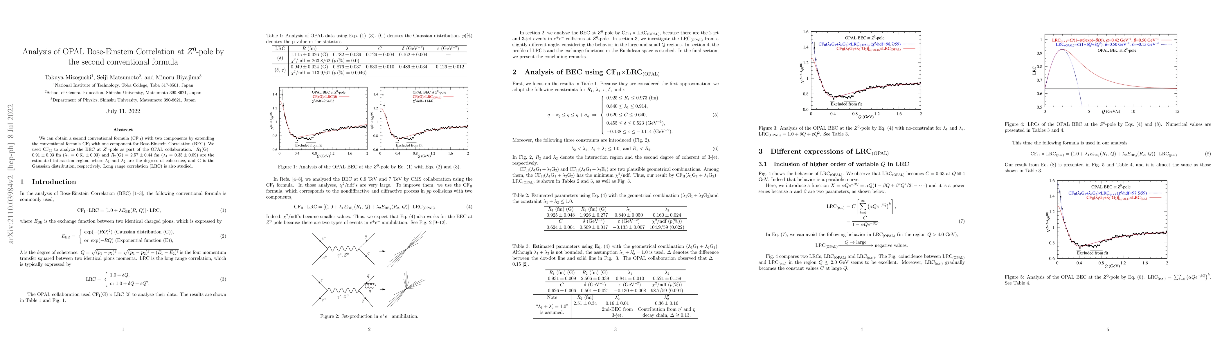 Thumbnail for Analysis of OPAL Bose-Einstein Correlation at $Z^0$-pole by the second
  conventional formula