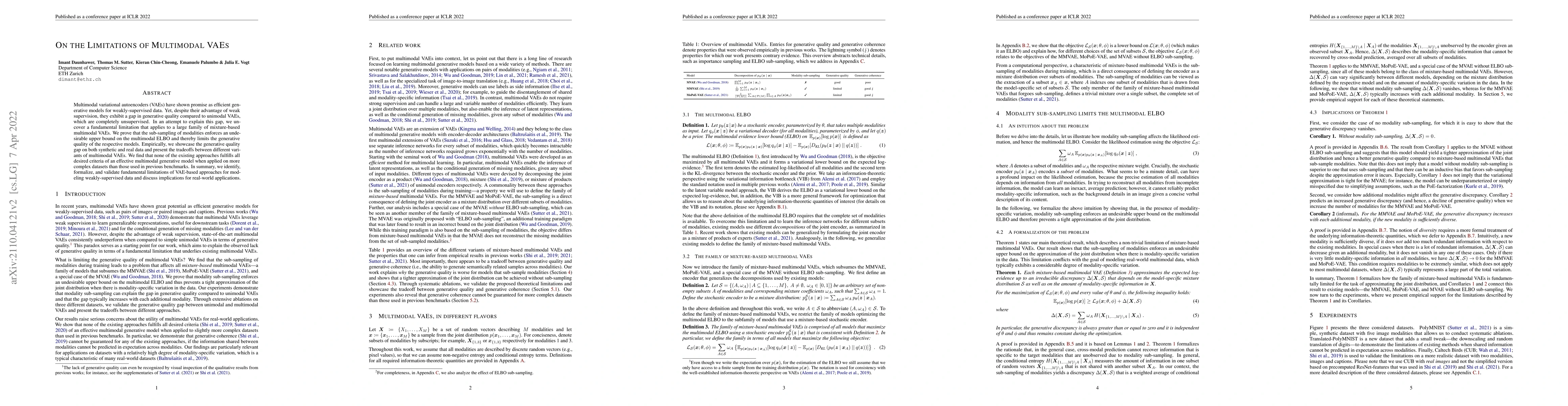 Thumbnail for On the Limitations of Multimodal VAEs