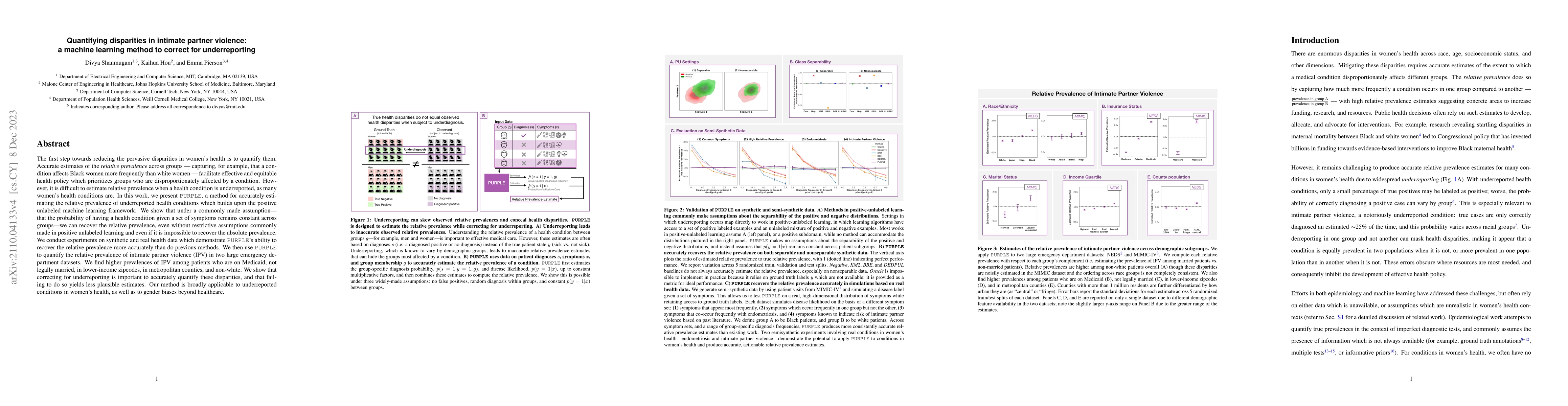 Thumbnail for Quantifying disparities in intimate partner violence: a machine learning
  method to correct for underreporting
