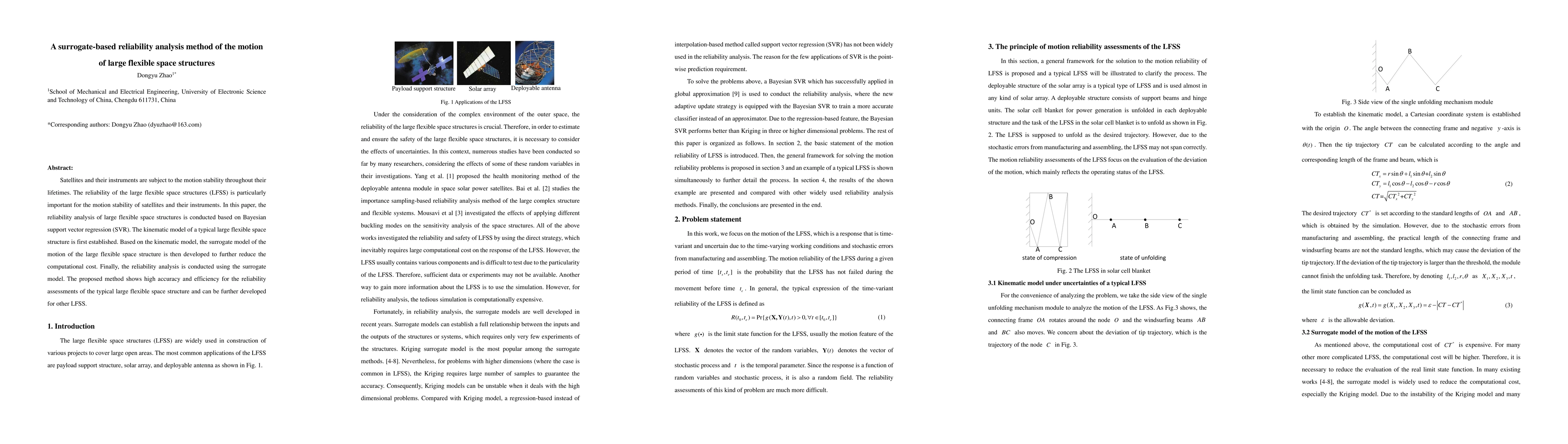 Thumbnail for A surrogate-based reliability analysis method of the motion of large
  flexible space structures