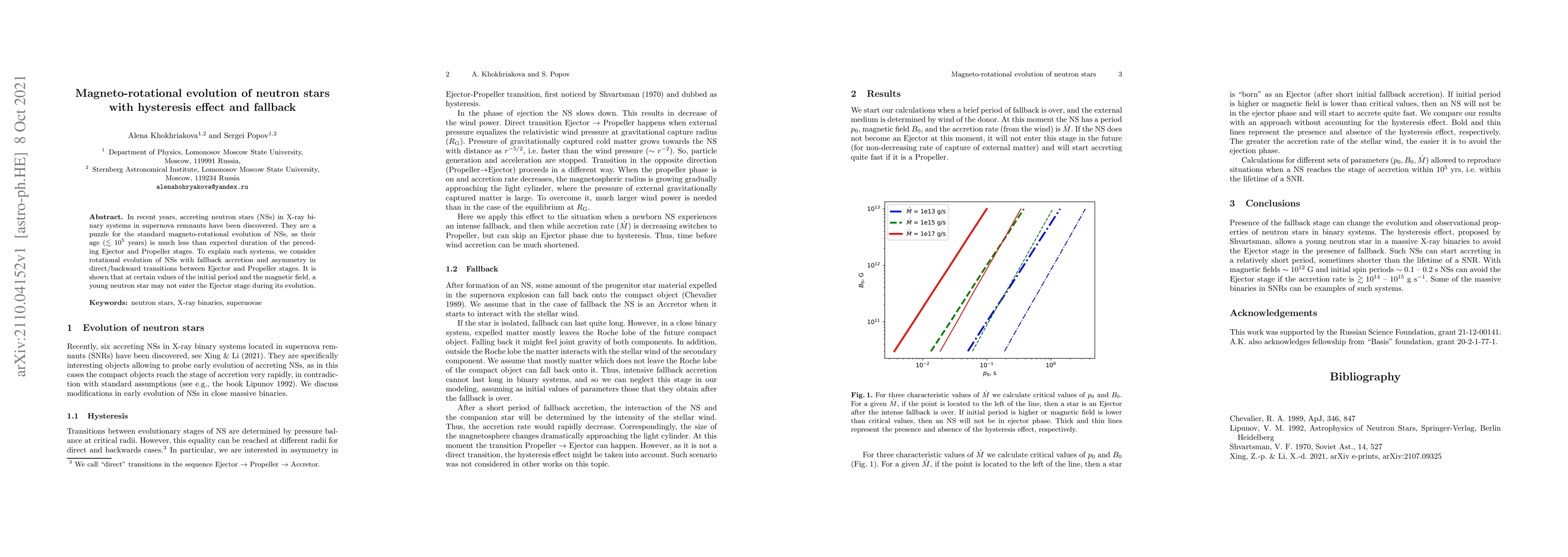 Thumbnail for Magneto-rotational evolution of neutron stars with hysteresis effect and
  fallback