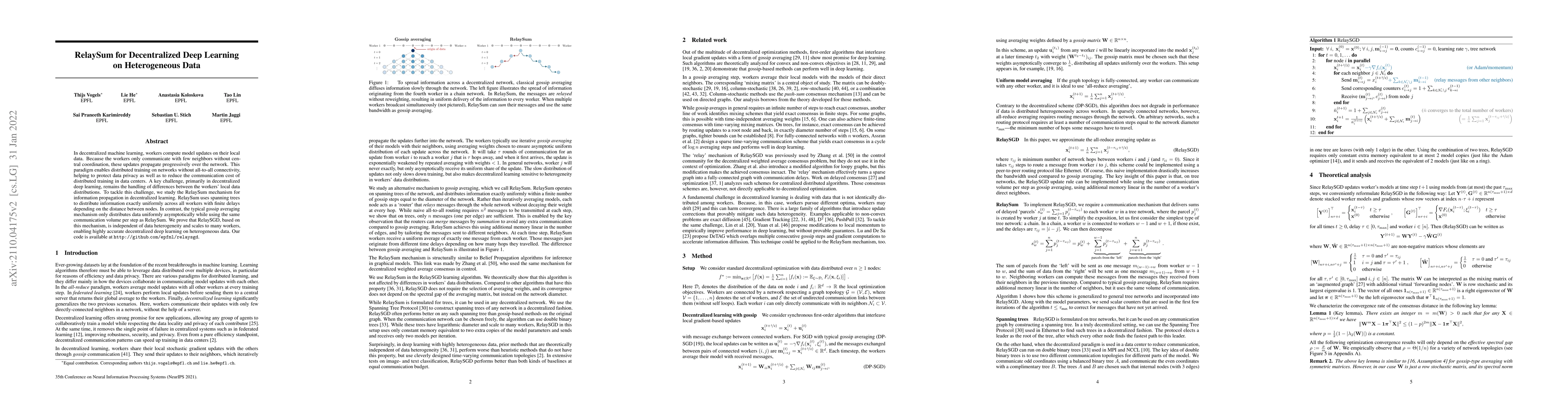 Thumbnail for RelaySum for Decentralized Deep Learning on Heterogeneous Data